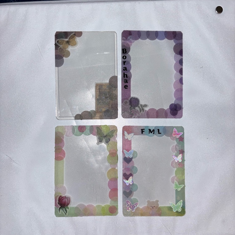 Decorative Transparent Hard Card Sleeves - Multicolor